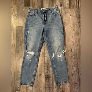 Abercrombie & Fitch Blue Straight Leg Jeans Curve Love